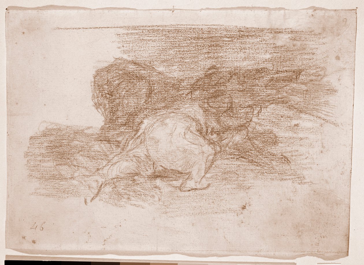 The Disasters of War : He reaps some benefits (preparation drawing) 作： フランシスコ・デ・ゴヤ