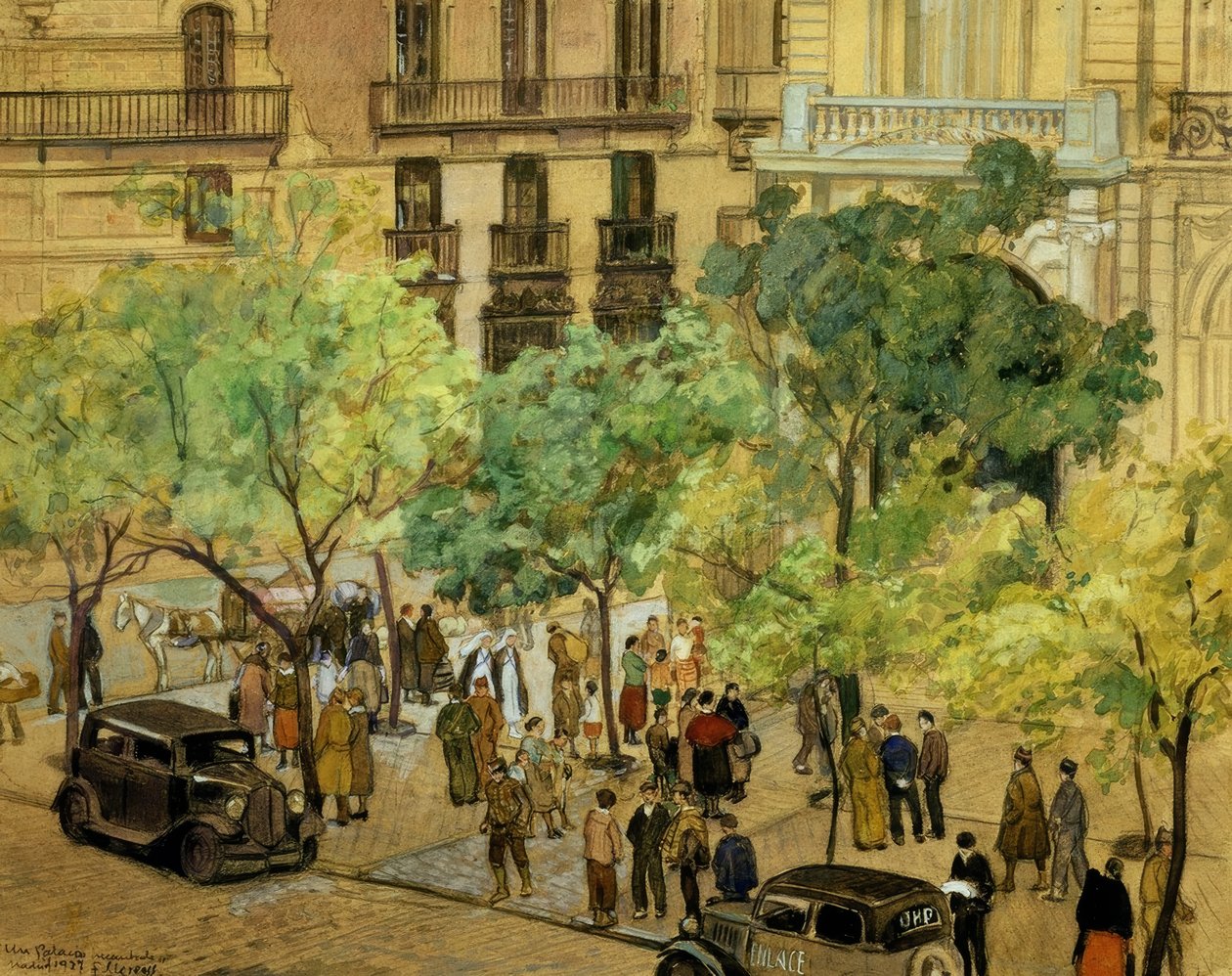 焼かれた宮殿– 1937 –図面-カートン– 240X305 CM– 作： フランシスコ・ジョレンス・ディアス