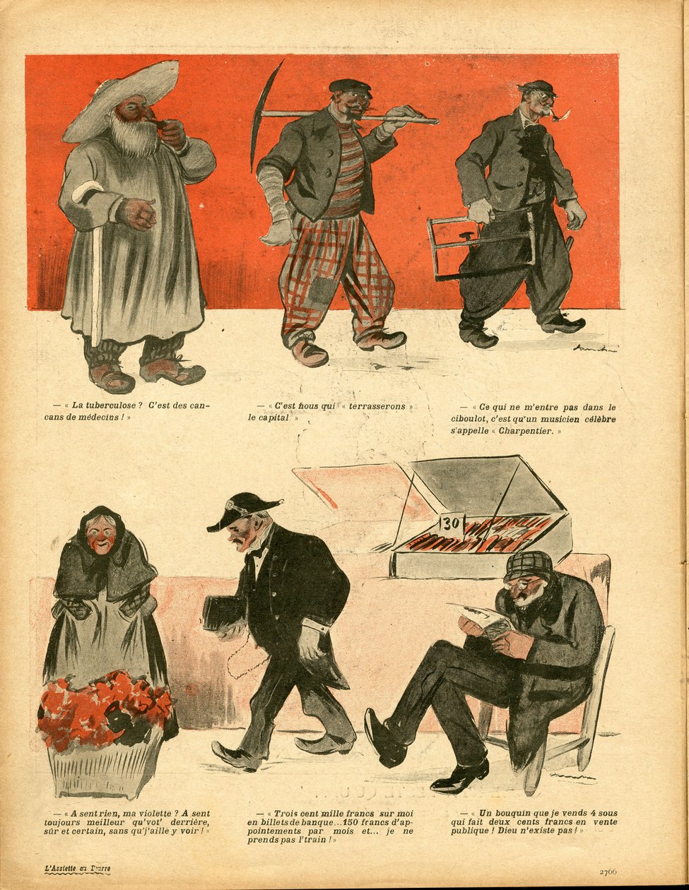 The Butter Plate」166番、カラーの風刺画 作： フランシスコ・サンチャ・イ・レンゴ
