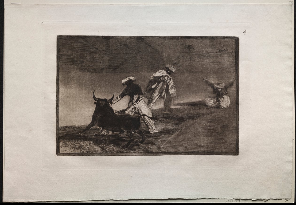 闘牛：彼らは囲いの中でケープと共に別の遊びをします、1876。 作： フランシスコ・デ・ゴヤ