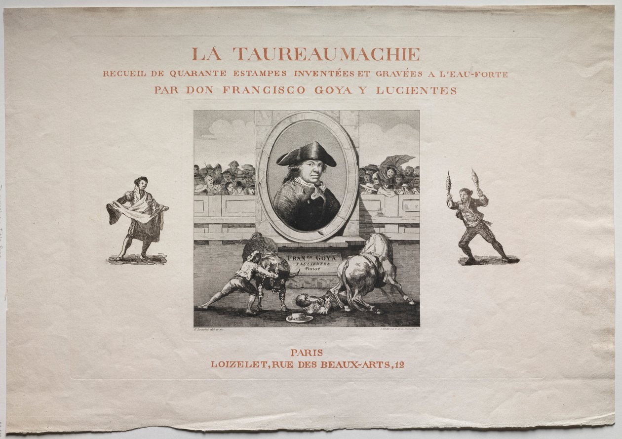 闘牛：タイトルページ、1876。 作： フランシスコ・デ・ゴヤ