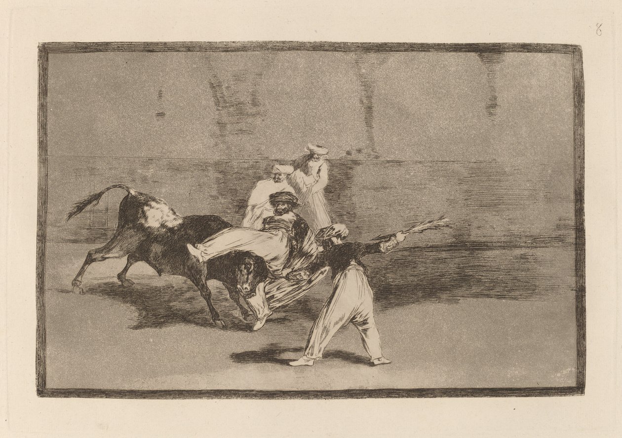 Caught by a Moor while in the square (A Moor Caught by the Bull in the Ring) 作： フランシスコ・デ・ゴヤ