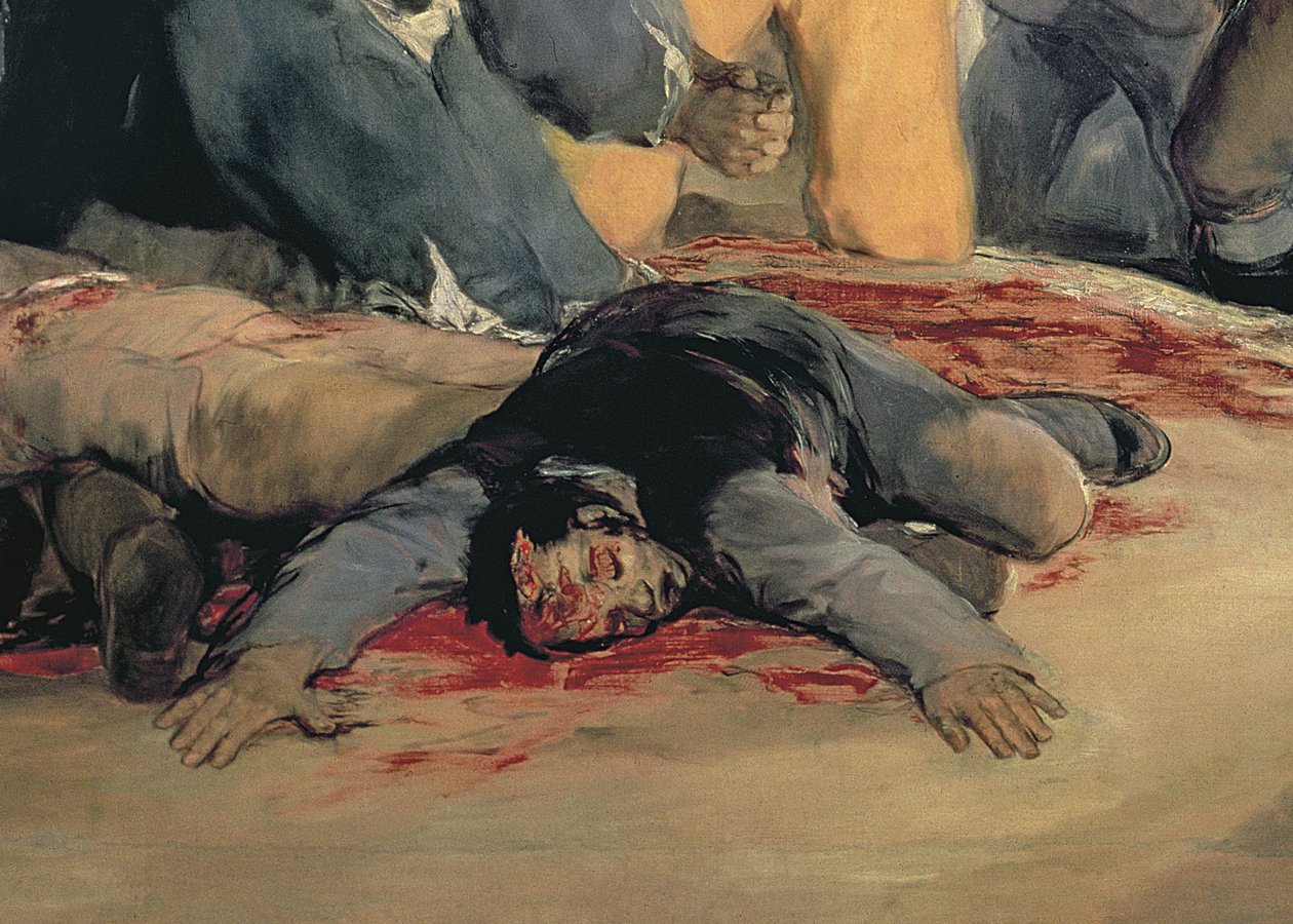 1808年5月3日、マドリードの擁護者の処刑1814年の油彩507のキャンバスの詳細 作： フランシスコ・デ・ゴヤ