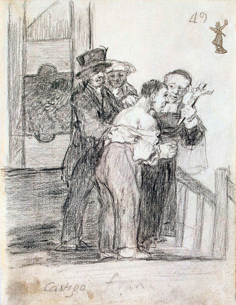 1824年から1828年の間のフランスの刑罰。 作： フランシスコ・デ・ゴヤ