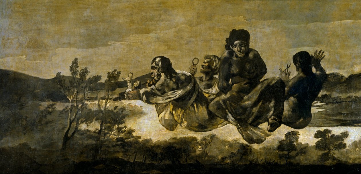"Les moires" (les Parques) Atropos (The Fates) Peinture de Francisco Goya (1746-1828) 1820-1823 Dim 123x266 cm Museo del Prado, Madrid 作： フランシスコ・デ・ゴヤ