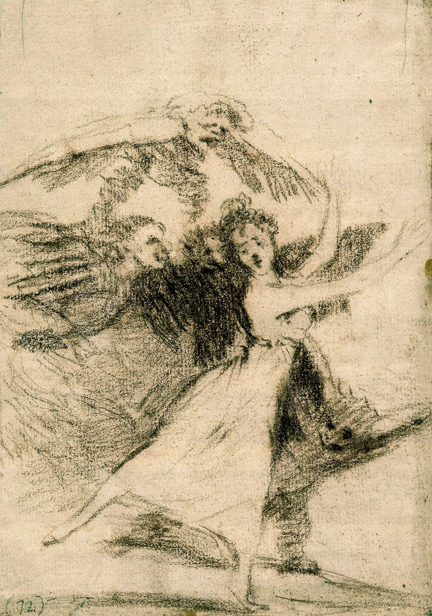 "Los Caprichos "です。あなたは逃げられない（No te escaparàs 作： フランシスコ・デ・ゴヤ