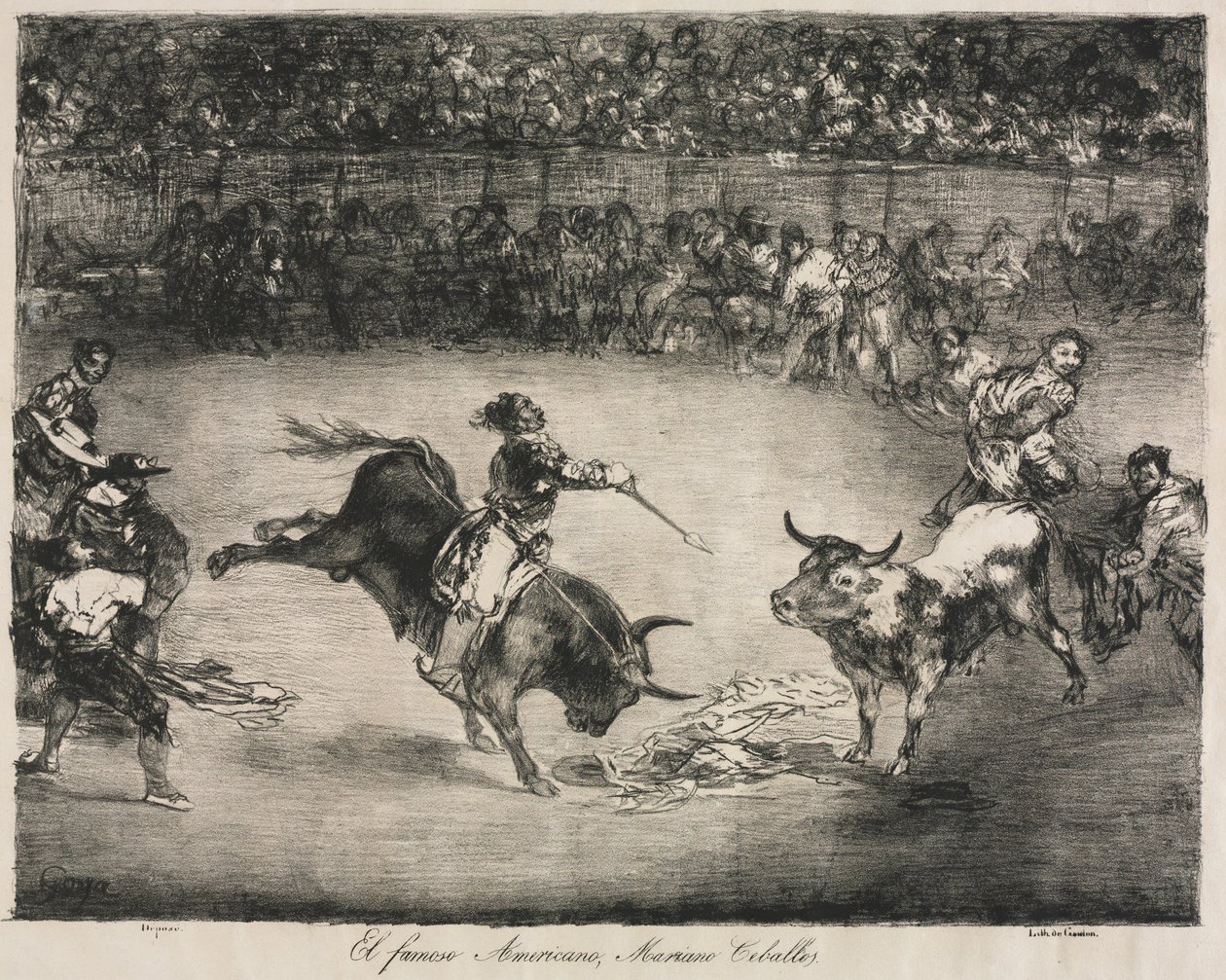 ボルドーの雄牛：有名なアメリカ人、マリアーノセバロス、1825年。 作： フランシスコ・デ・ゴヤ