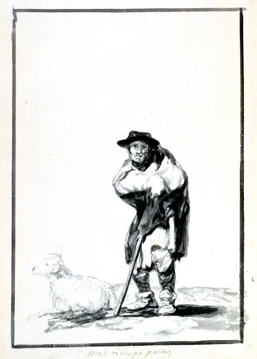 羊飼い、c1760-1820 作： フランシスコ・デ・ゴヤ