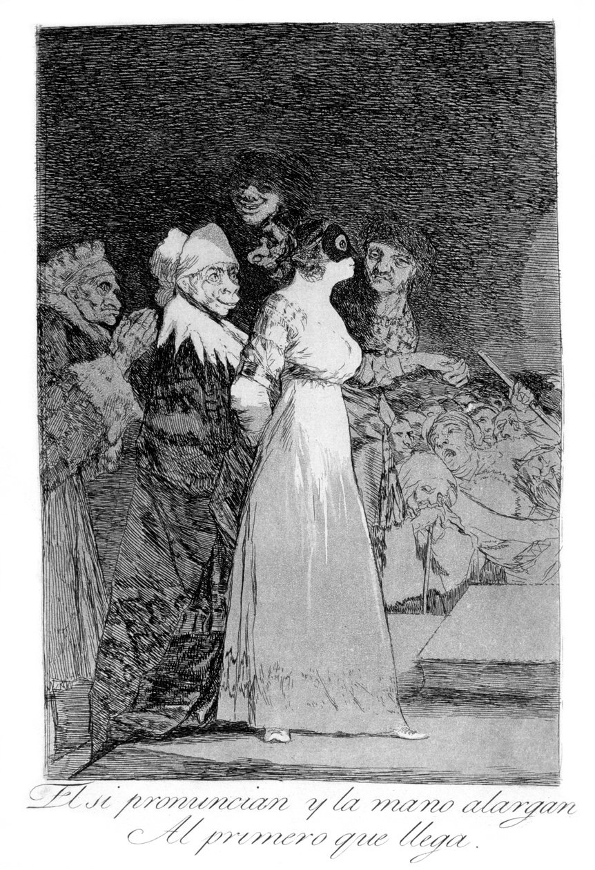 彼らは「はい」と言って、最初の角、1799年に手を差し伸べます 作： フランシスコ・デ・ゴヤ