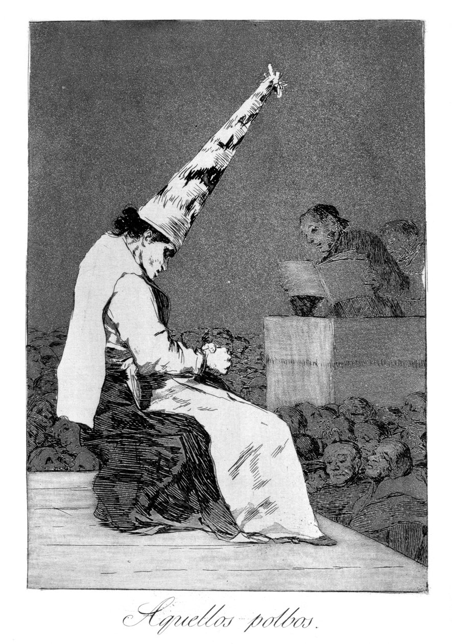 ほこりのそれらの細片、ペリコは不自由、1799 作： フランシスコ・デ・ゴヤ