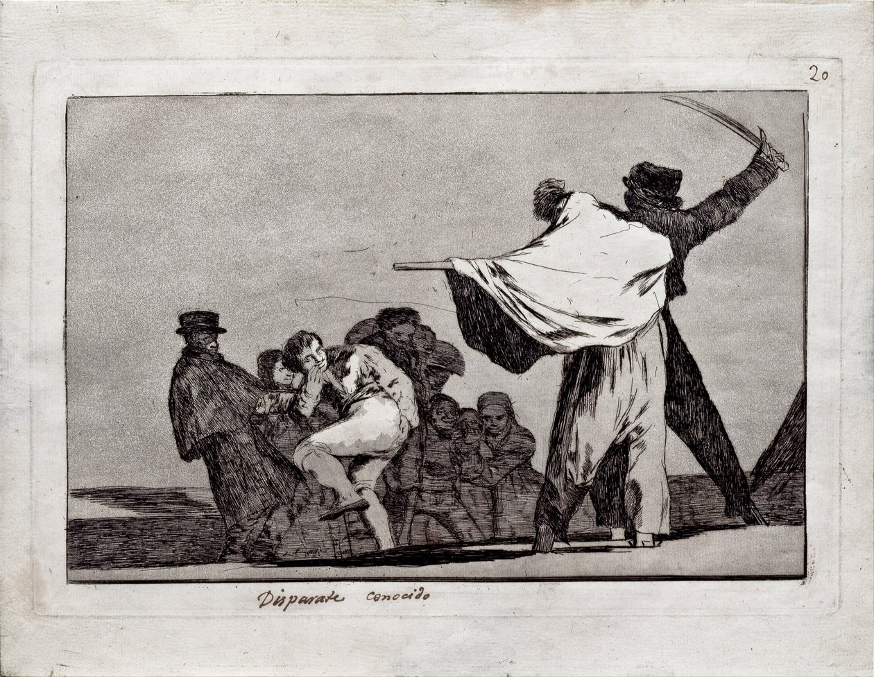1815〜1819年のLos Disparates Folliesシリーズのよく知られているFolly 作： フランシスコ・デ・ゴヤ