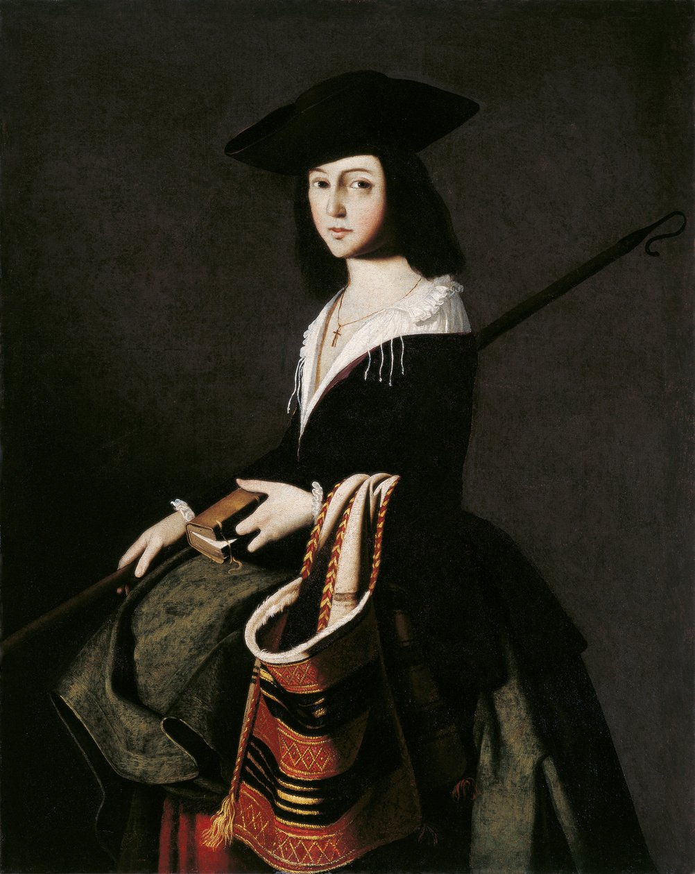 Saint Marina (Sainte Marine) - Zurbaran, Francisco, de (1598-1664) - ca 1640-1645 - Oil on canvas - 111x88 - Museo Carmen Thyssen, マラガ 作： フランシスコ・デ・スルバラン