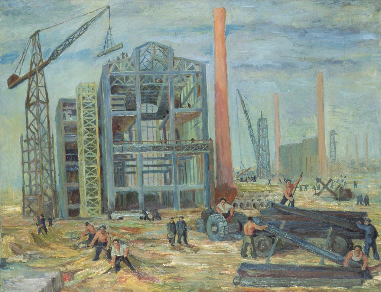 建物で、キャンバスに油彩1951 作： フランシスゼック・ズムルコ
