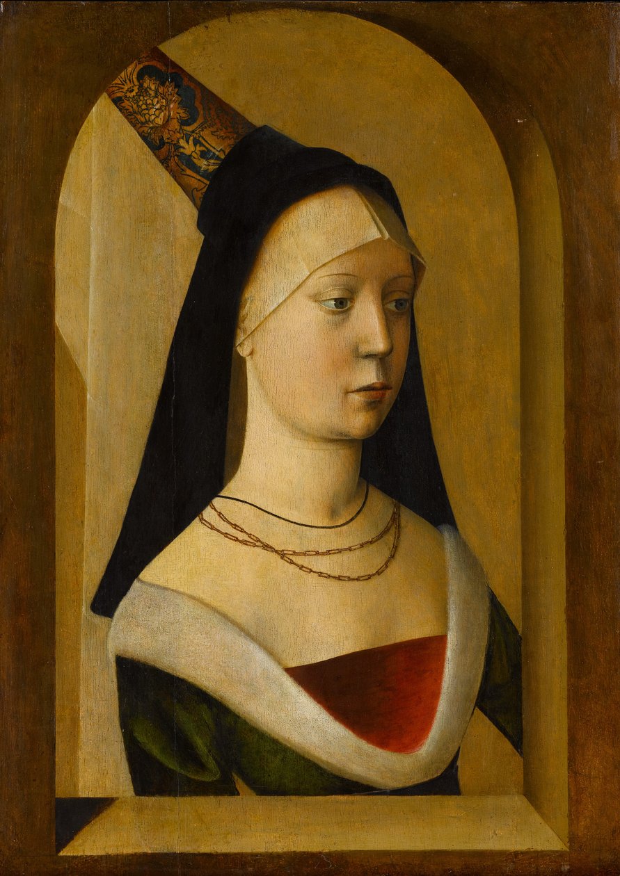 女性の肖像、c.14775-80 作： フランコフラマン語学校