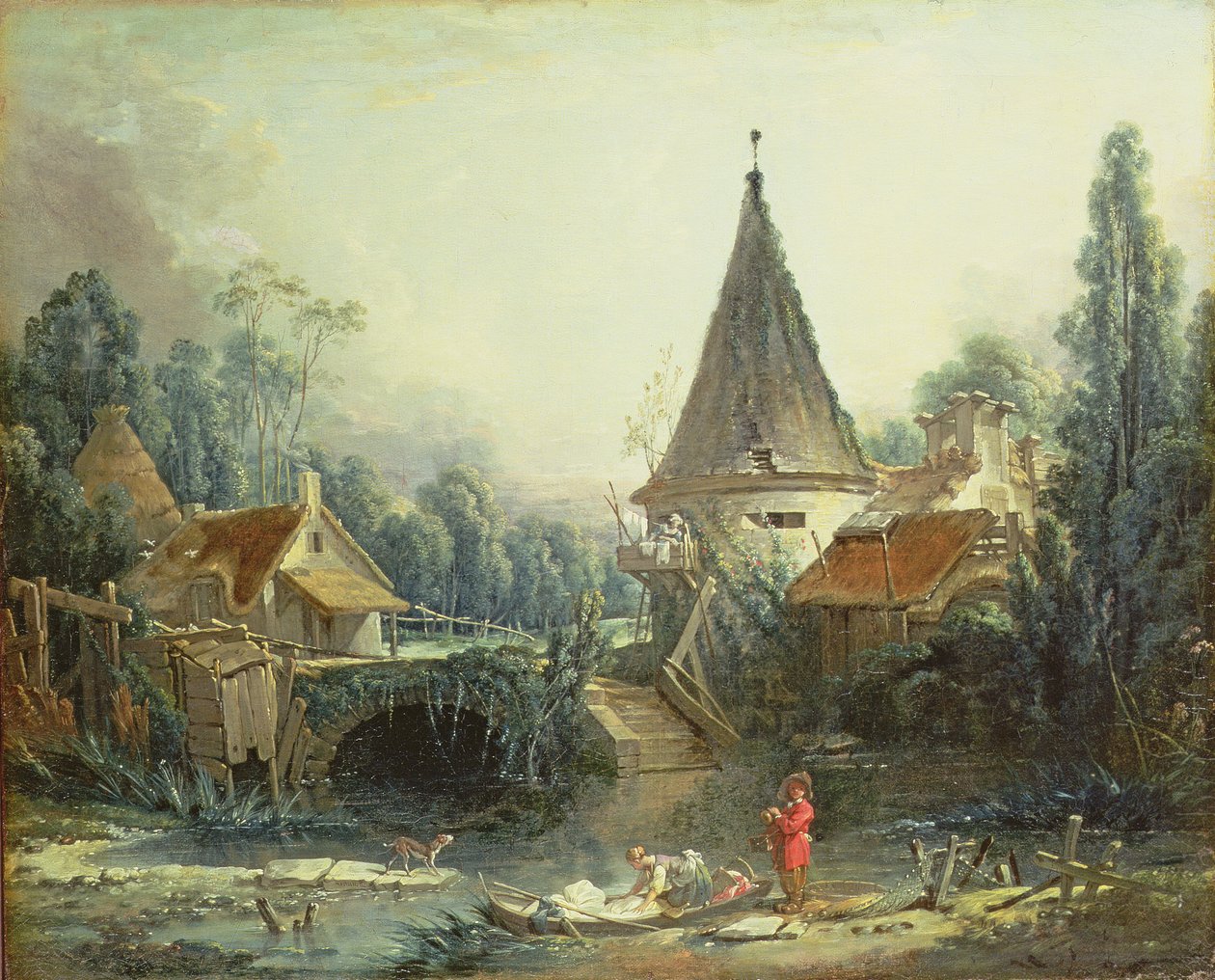 ボーヴェ近くの風景、1740年代初頭 作： フランソワ・ブーシェ