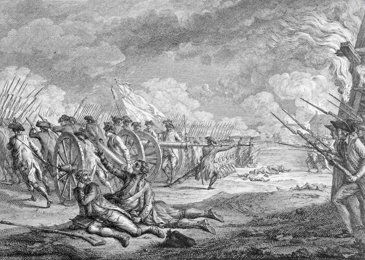 1775年4月19日のレキシントンの戦い 作： エイドリアン・ピエール・フランソワ・ゴデフロワ