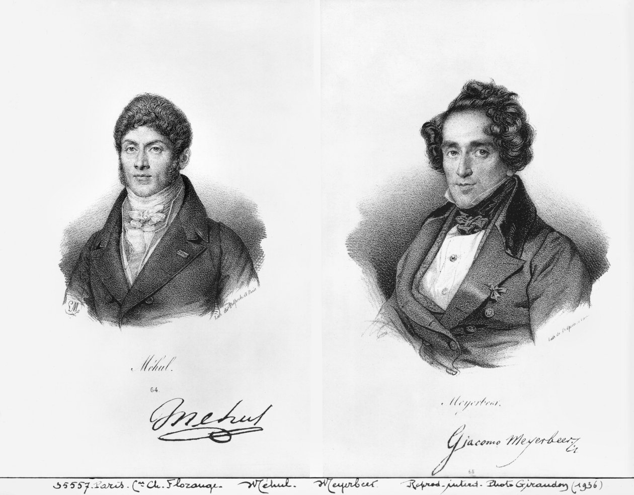 エティエンヌ・メフル（1763-1817）とジャコモ・マイヤービール（1791-1864） 作： フランソワ・セラフィン・デルペック