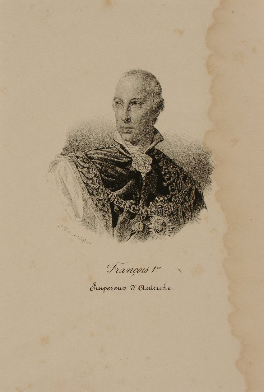 フランツI（1768-1835）オーストリア初代皇帝（1804-35）（リトグラフ） 作： フランソワ・セラフィン・デルペック