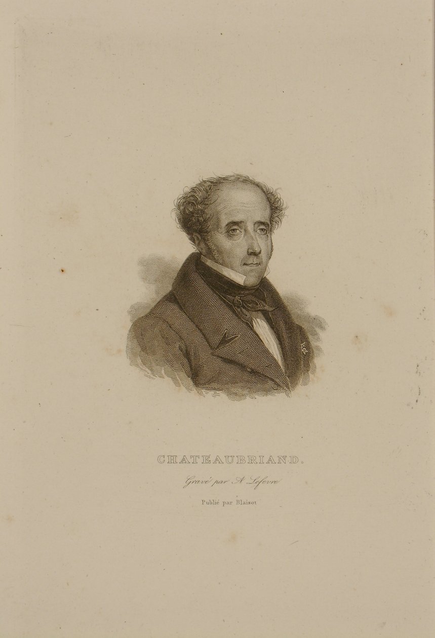 フランソワ・ルネの肖像（1768-1848）シャトーブリアンの子爵 作： フランソワ・セラフィン・デルペック
