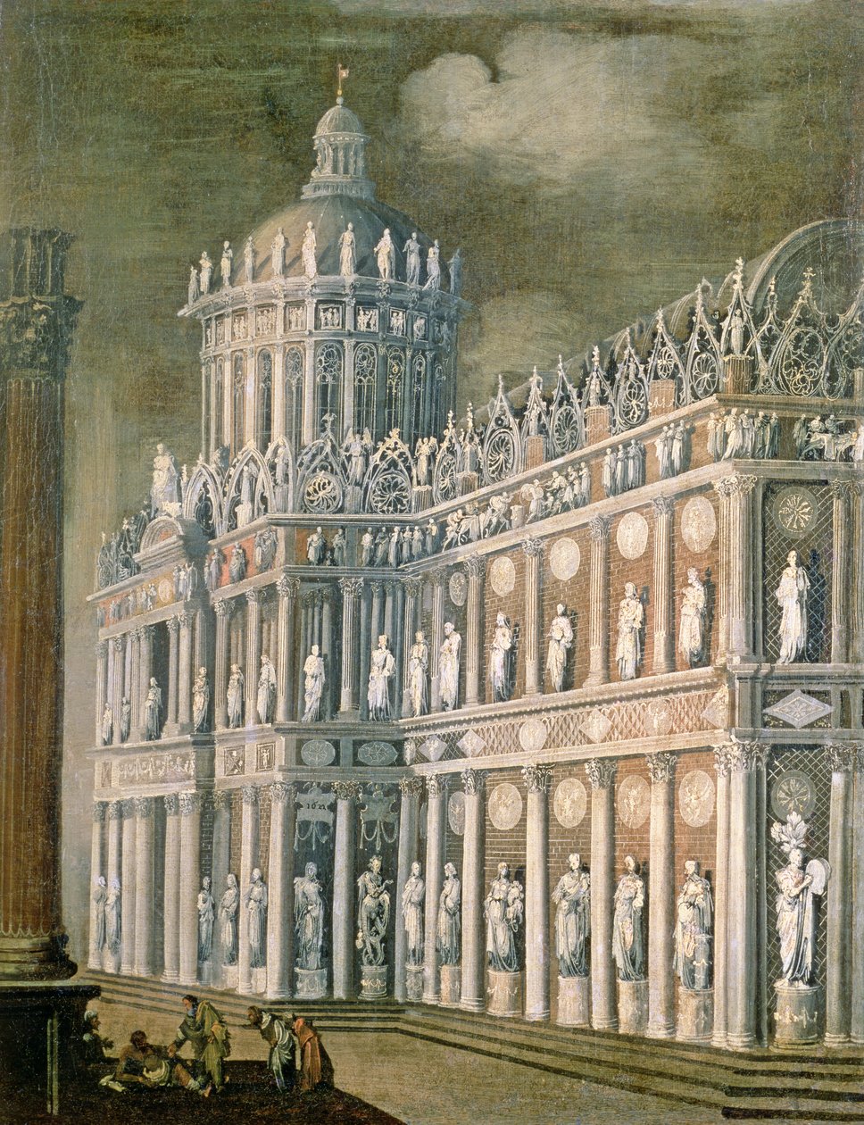 麻痺した人の治癒を描いた建築ファンタジー、1622 作： フランソワ・ド・ノーム