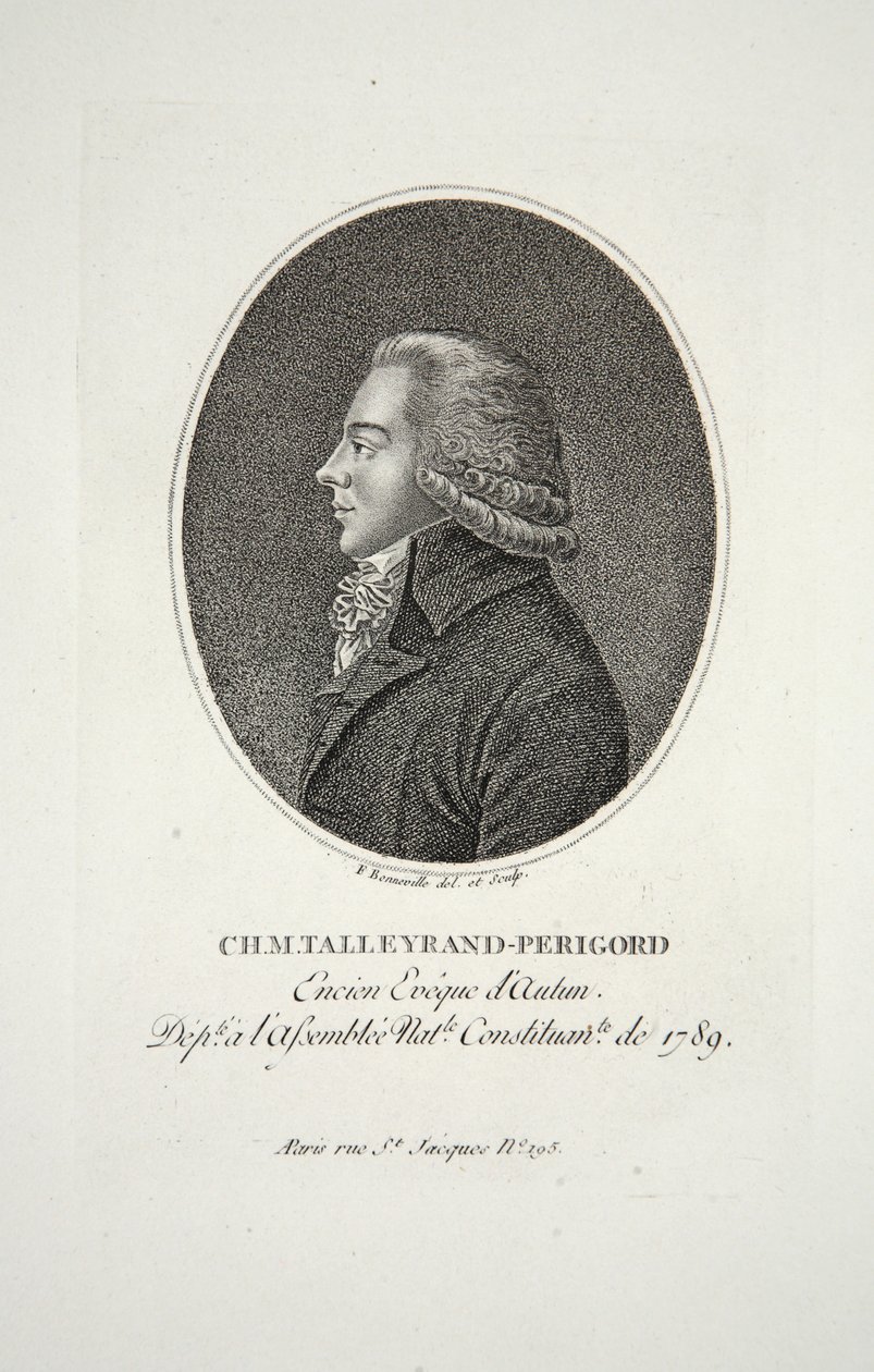 M.Talleyrand-Perigord、Encien Eveque dAutun、パブ。 1791 作： フランソワ・ボンネビル