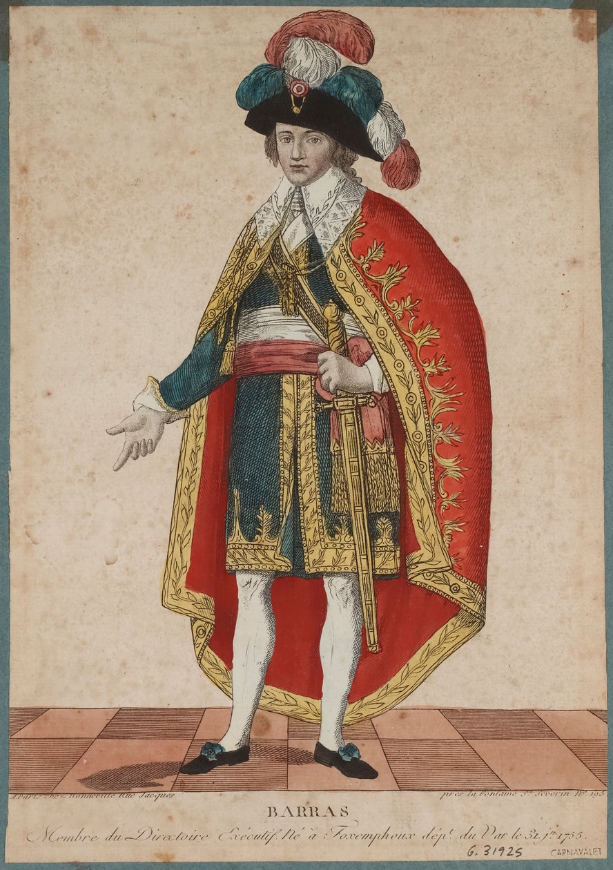 ポール・ド・バラス（1755-1829）の肖像、1795年頃。 作： フランソワ・ボンネビル