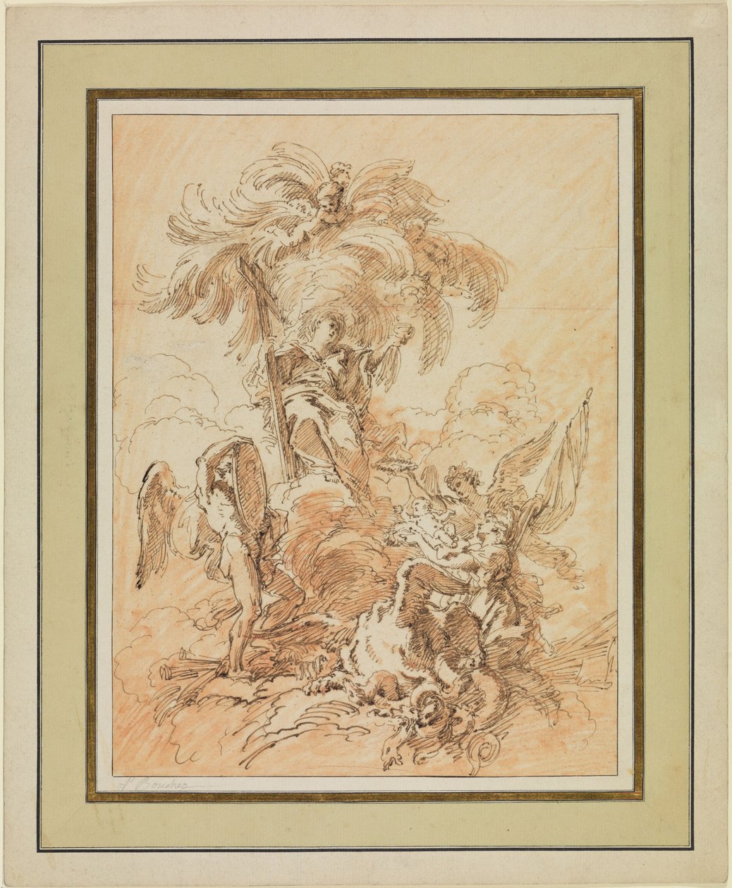 フランス王子の誕生を題材とした寓意画 作： フランソワ・ブーシェ