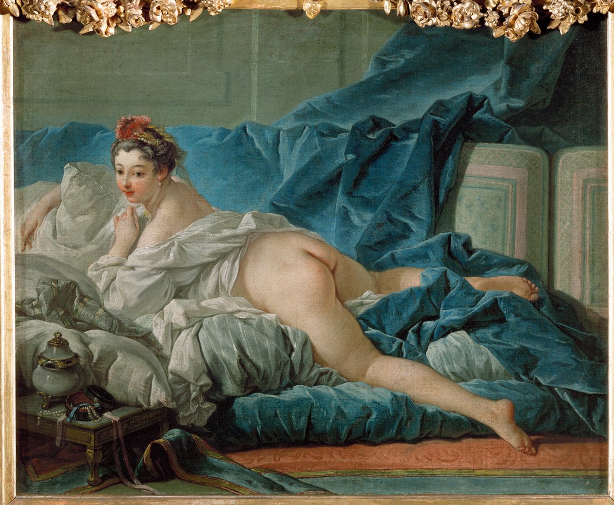 1745年頃のオダリスク。モデルは画家の妻かもしれない。 作： フランソワ・ブーシェ