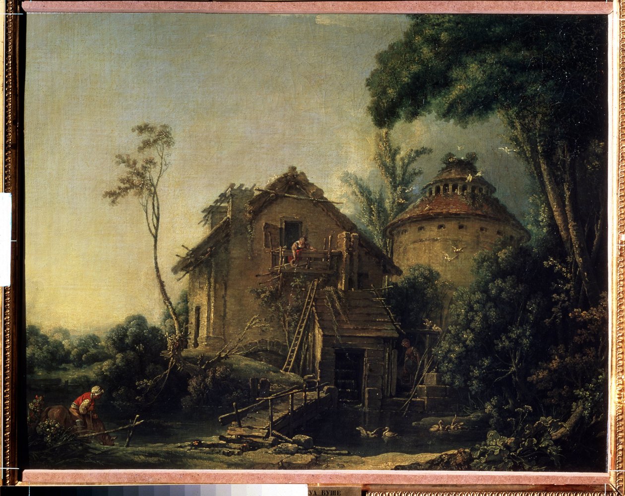 ""Le moulin a vent" (風車) フランソワ・ブーシェ作 (1703-1770) 1752年 モスクワ・プーシキン美術館 作： フランソワ・ブーシェ
