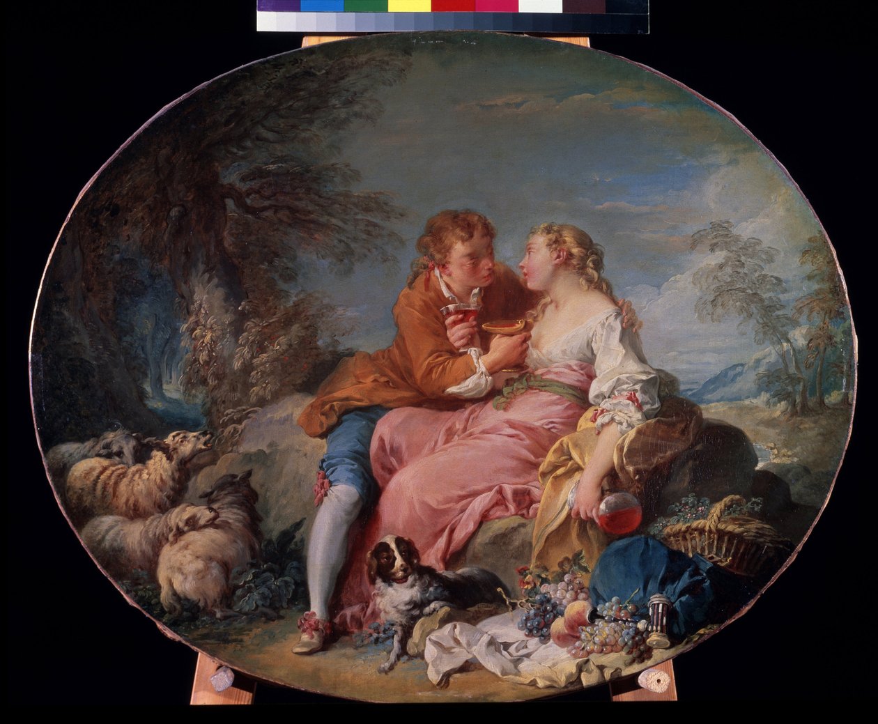 フランソワ・ブーシェ（1703-1770）の絵画「牧歌」 1740年 モスクワ、プーシキン美術館 作： フランソワ・ブーシェ