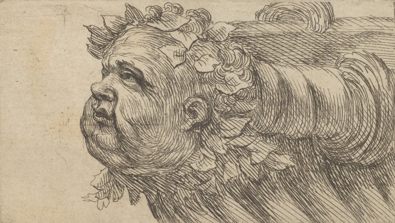 Divers Masques より、船の舳先にいる子供の頭。 1635-45。 作： フランソワ・ショーボー