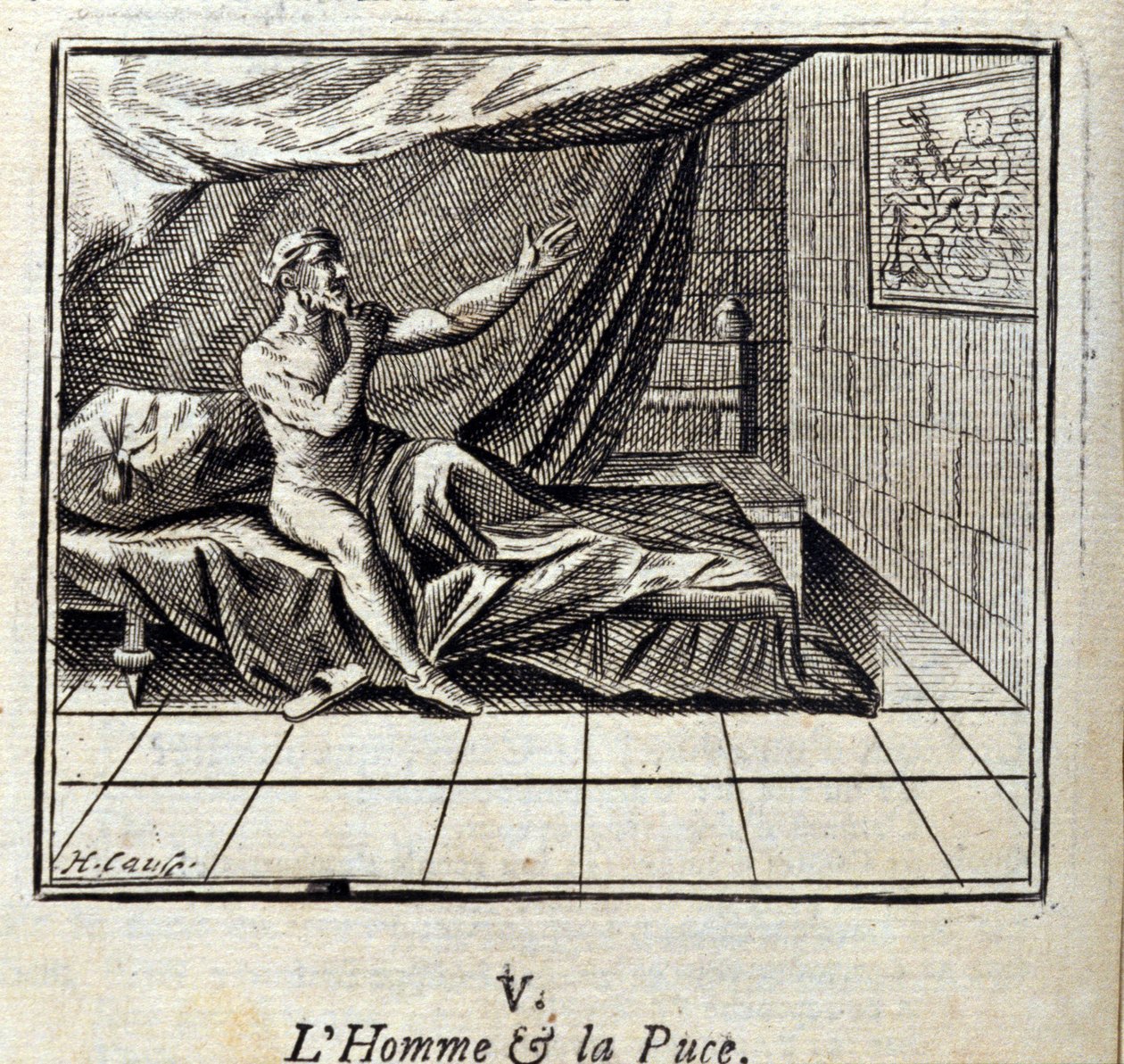ジャン・ド・ラ・フォンテーヌ（1621-95）の寓話集。フランソワ・ショーボー（1613-1676）によるイラスト。1728年の版。 作： フランソワ・ショーボー