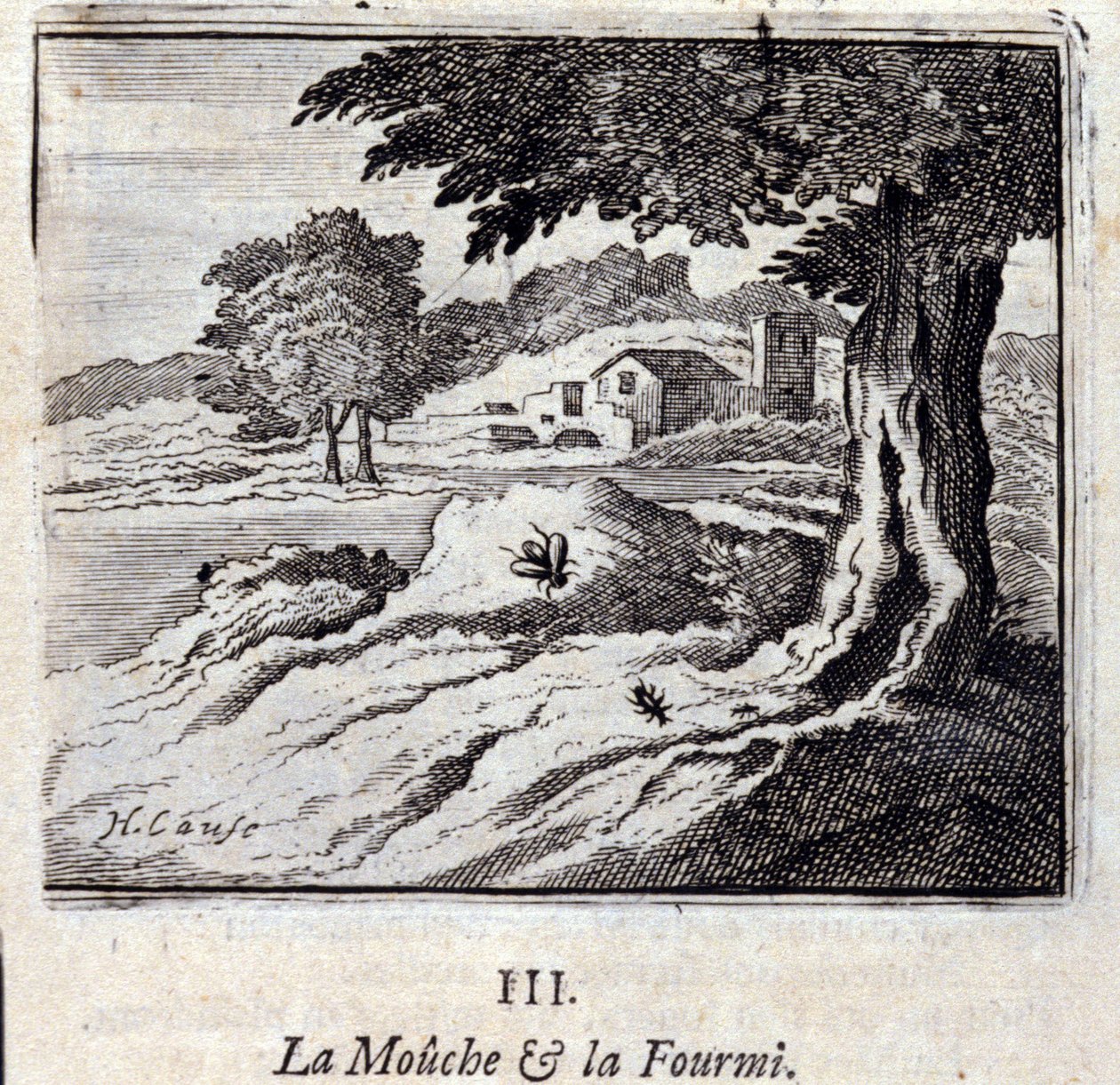 ジャン・ド・ラ・フォンテーヌ（1621-95）の寓話集。フランソワ・ショーボー（1613-1676）によるイラスト。1728年の版。 作： フランソワ・ショーボー