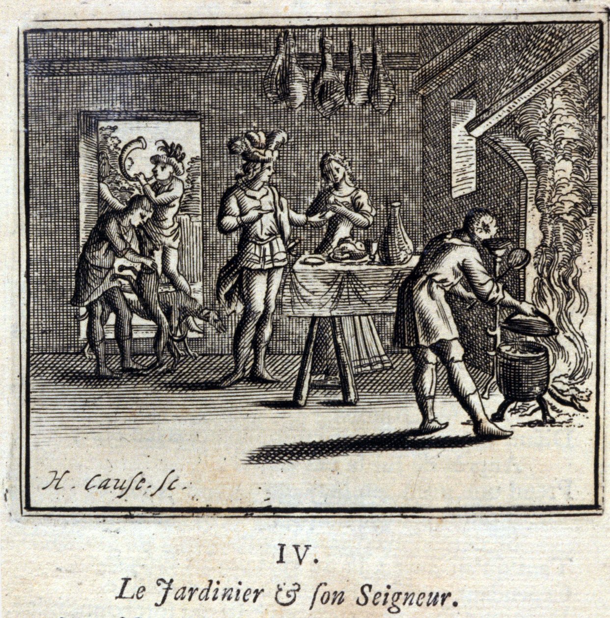 ジャン・ド・ラ・フォンテーヌ（1621-95）の寓話集。フランソワ・ショーボー（1613-1676）によるイラスト。1728年の版。 作： フランソワ・ショーボー