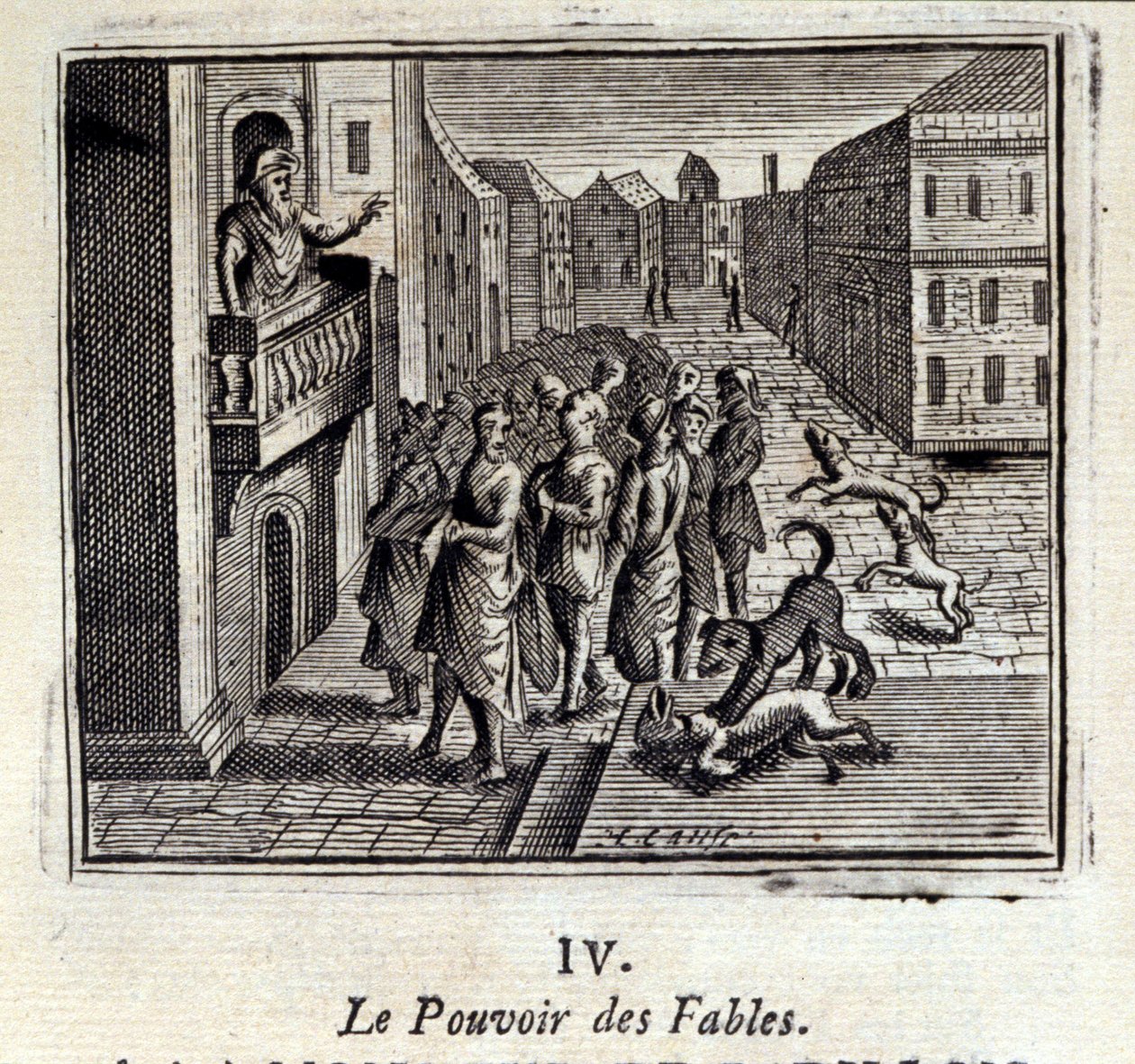 寓話の力。ジャン・ド・ラ・フォンテーヌ（1621-95）の寓話。挿絵はフランソワ・ショーボー（1613-1676）。1728年の版。 作： フランソワ・ショーボー