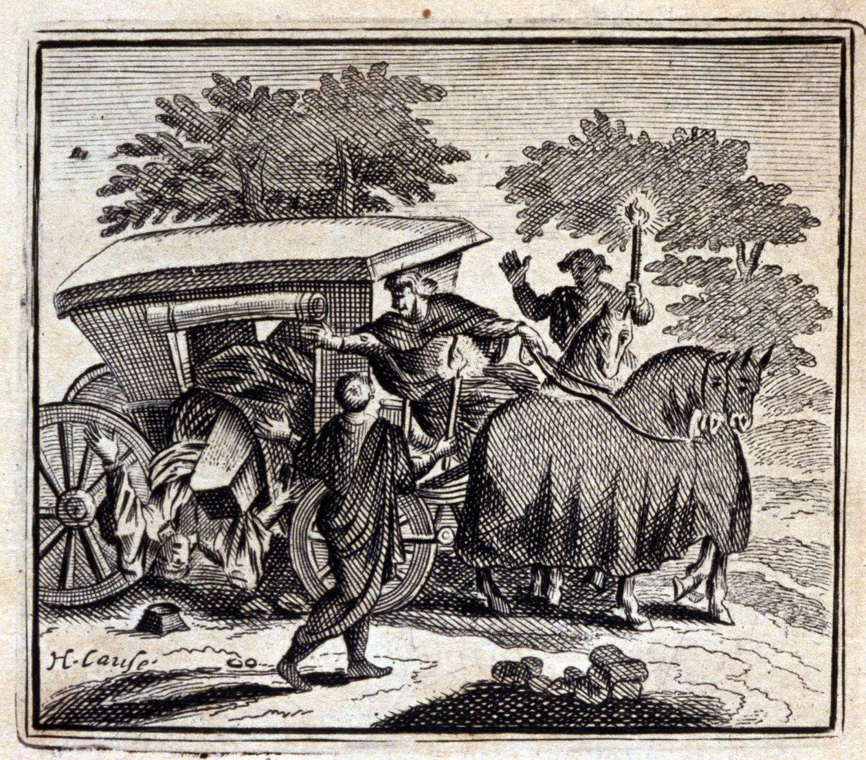 治療と死。ジャン・ド・ラ・フォンテーヌ（1621-95）の寓話。挿絵はフランソワ・ショーボー（1613-1676）。1728年の版。 作： フランソワ・ショーボー