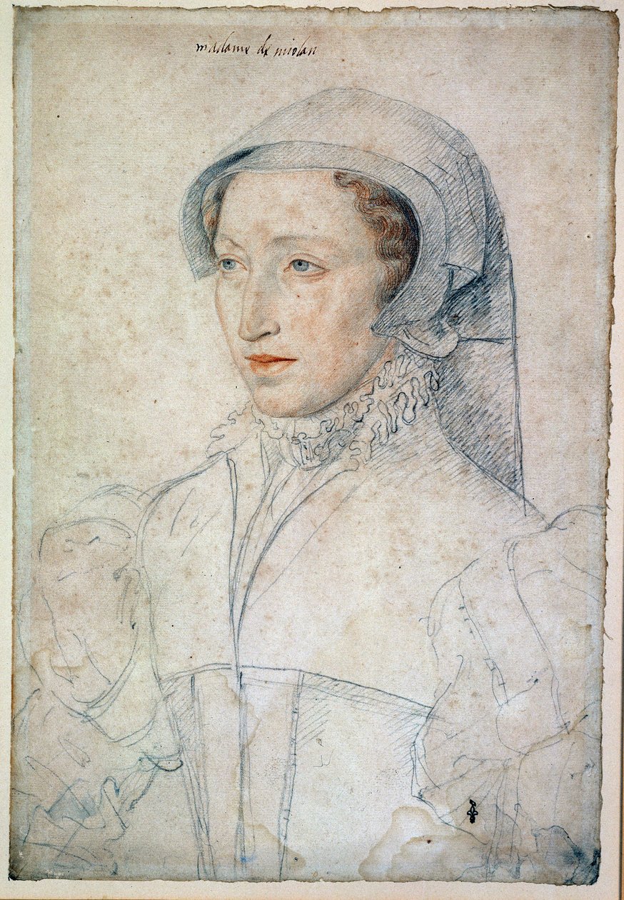 Porträt von Françoise Mareschal vom Parc, Dame von Mitte-de-Miolans (circa 1520-1575) von François Clouet