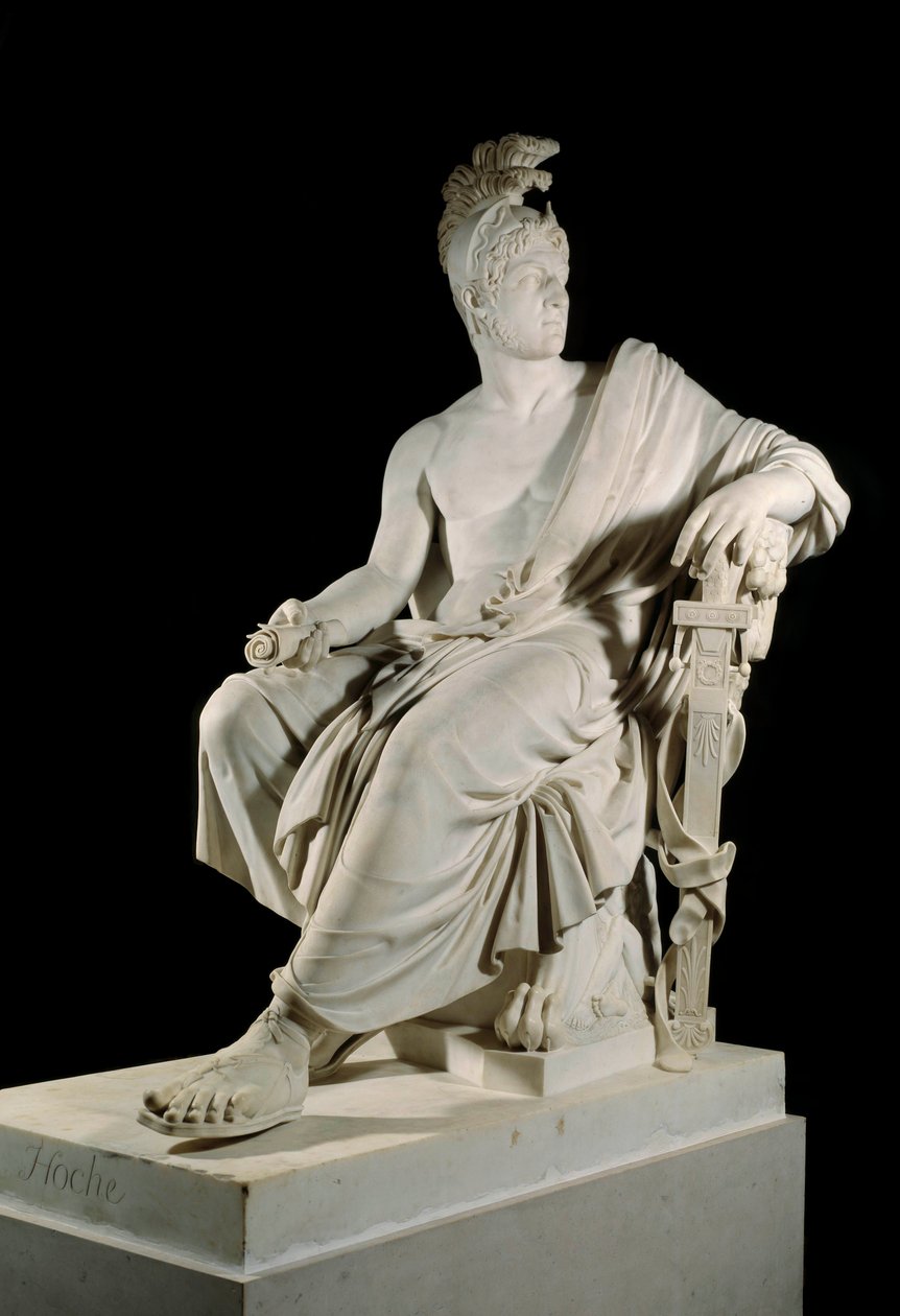 革命期のフランスの将軍、ラザール・ルイ・オッシュ（1768-1797）の肖像。フランソワ・ドミニク・アイム・ミルホム（1758-1823）による彫刻 太陽。1,90 m Versailles, musee du chateau 作： フランソワ・ドミニク・エイム・ミロム