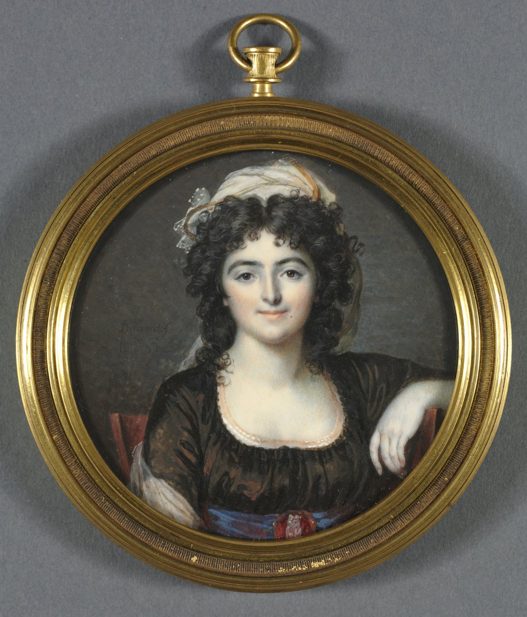 茶色のドレスを着た女性の肖像、1795年。 作： フランソワ・デュモン