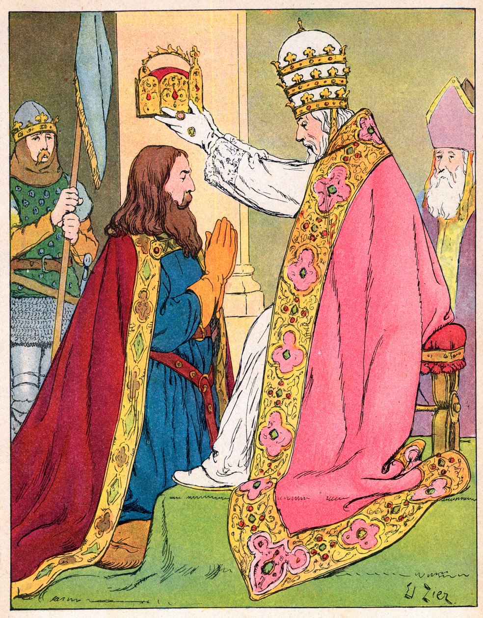 800年12月25日、ローマのサンピエトロ寺院で教皇レオ3世（c750-816