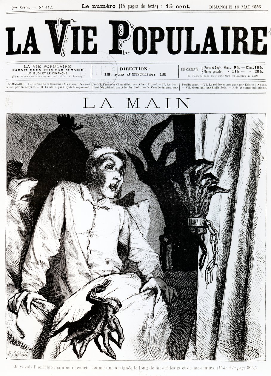 ハンド、「ラ・ヴィ・ポピュレール」の表紙、1885 作： フランソワ・エドゥアール・ジエ