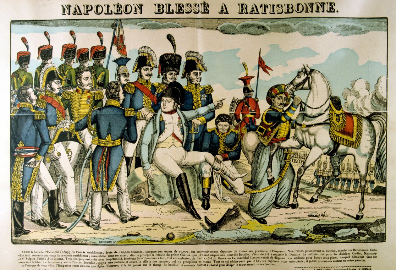 1809年4月、ラティスボンでナポレオンが負傷、c1835 作： フランソワ・ゲオルギン