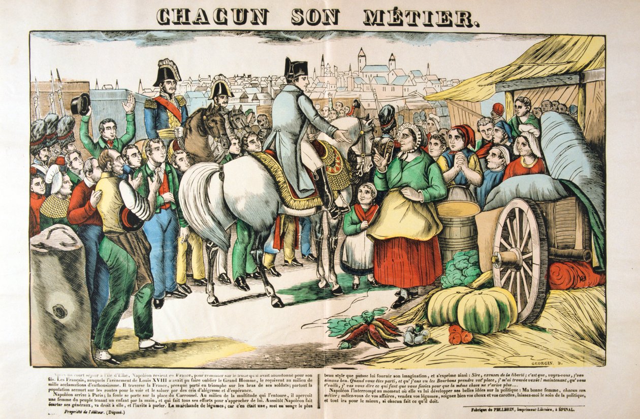 ナポレオンがエルバ島からパリに戻る、1815年、c1835 作： フランソワ・ゲオルギン