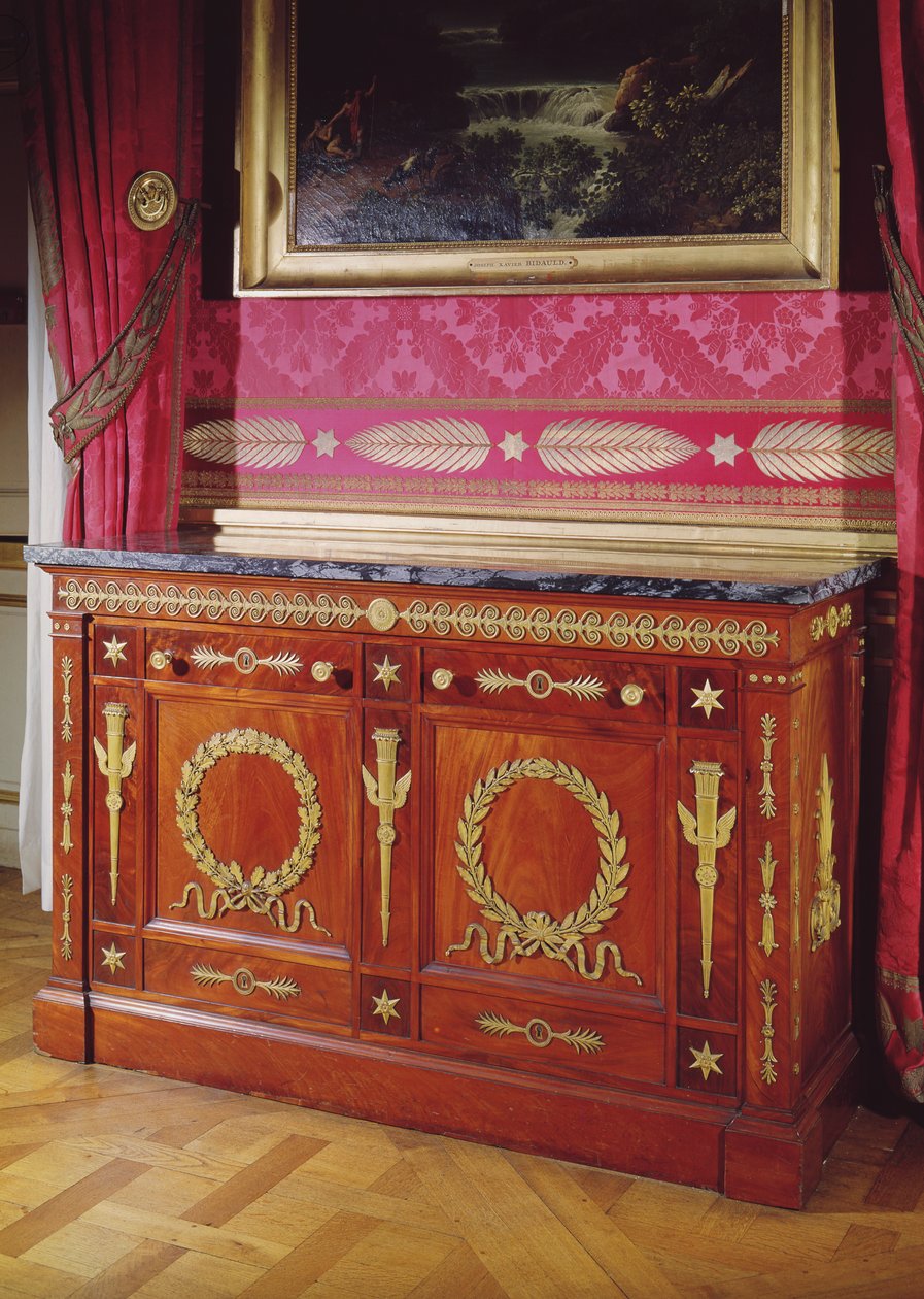 ファーストエンパイアスタイルの大便器、1804-15（アカシア、大理石と金色のブロンズ） 作： フランソワ・オノレ・ジョルジュ・ジェイコブ・デスマルター