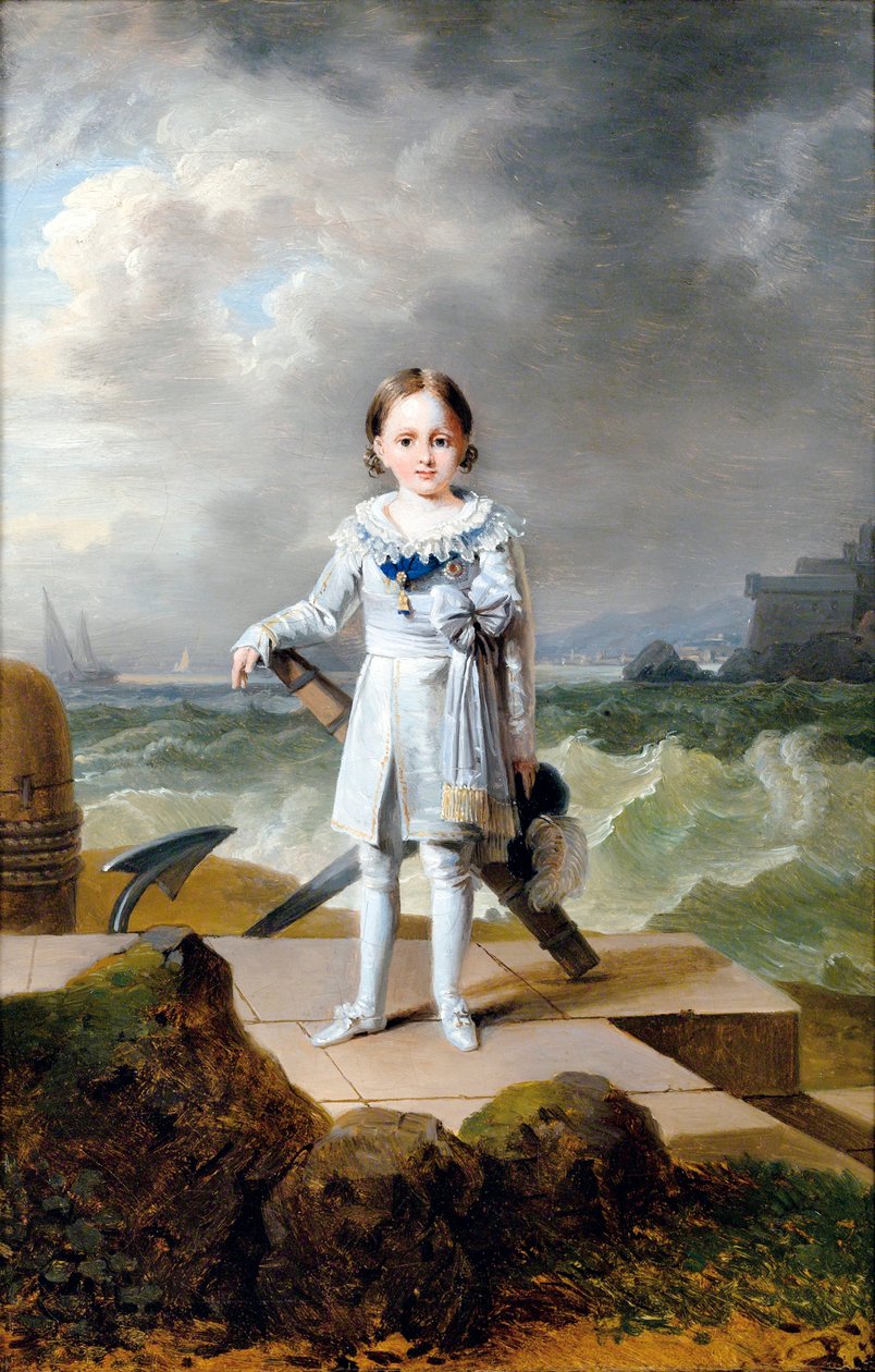 Portrait du Prince Napoleon Louis Bonaparte (1804-1831) (Portrait of Napoleon-Louis Bonaparte) フランソワ-ジョセフ・キンソン（1770-1839）の絵画 1810年頃 - 油彩・キャンバス 33x22 - 個人蔵 作： フランソワ・ジョセフ・キンソン