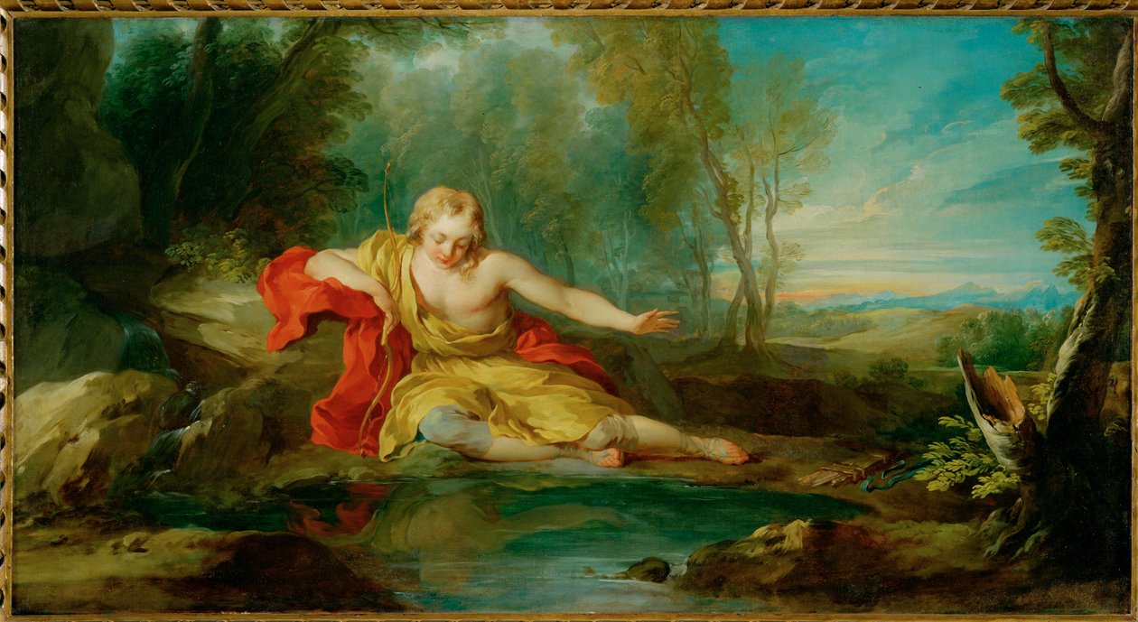 Narcissse contemplant son reflet dans l