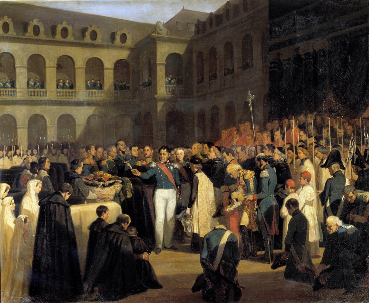 Begräbnis für die Opfer des Fieschi-Attentats am 5.08.1835 in Anwesenheit von König Louis-Philippe von Francois-Marius Granet