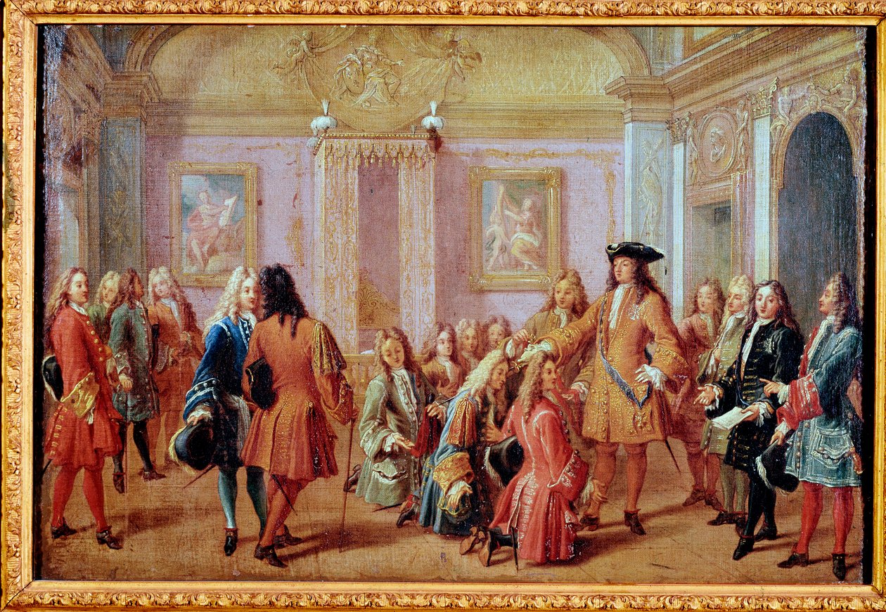 国王ルイ14世によるサン・ルイ勲章の創設、1693年5月5日（絵画 作： フランソワ・マロ