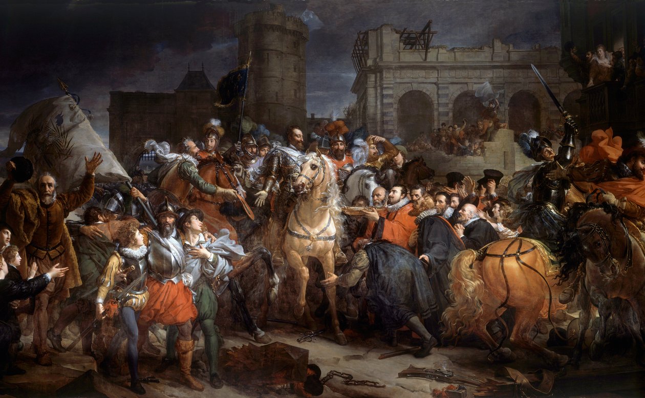 1594年3月22日、パリでのアンリ4世（1553-1610）の入場シーン。フランソワ・ジェラール（1770-1837）による絵画 作： バロン・フランソワ・パスカルサイモン・ジェラール