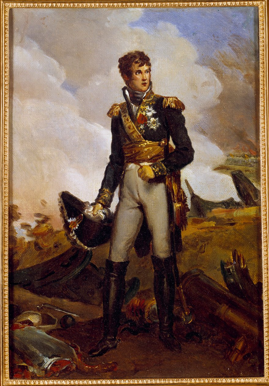 モンテベロ公爵ジャン・ラネス（1769-1809）の足元の肖像 帝国の馬車馬の肖像 フランソワ・ジェラール（1770-1837）の絵画 19世紀 日。0,3x0,22 m 作： バロン・フランソワ・パスカルサイモン・ジェラール